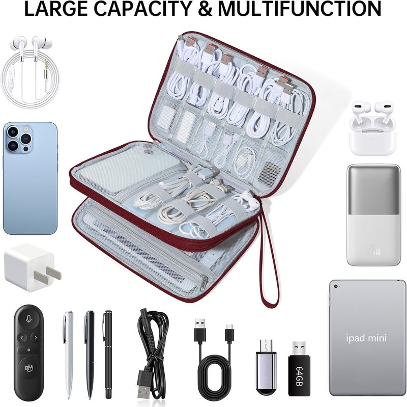 CILLA Electronics Organizer Travel, Travel Cord Organizer Case, Compact Electronics Accessories Bag for Cable, Cord, Charger, Phone - Image 5